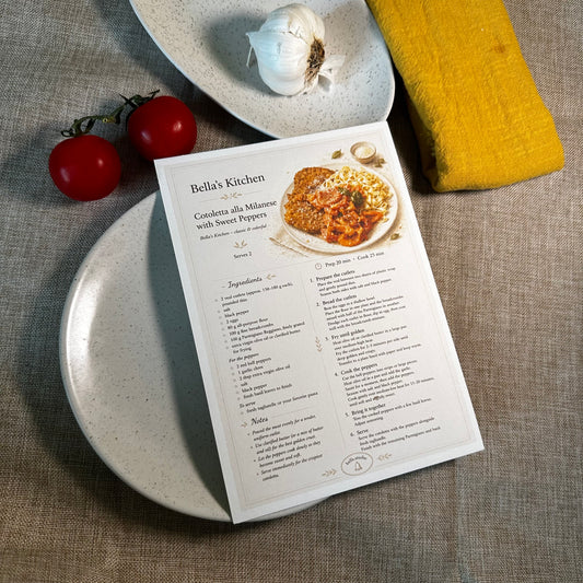 Cotoletta alla Milanese Recipe Card A5 | Italian Pasta Recipe – Bella's Kitchen