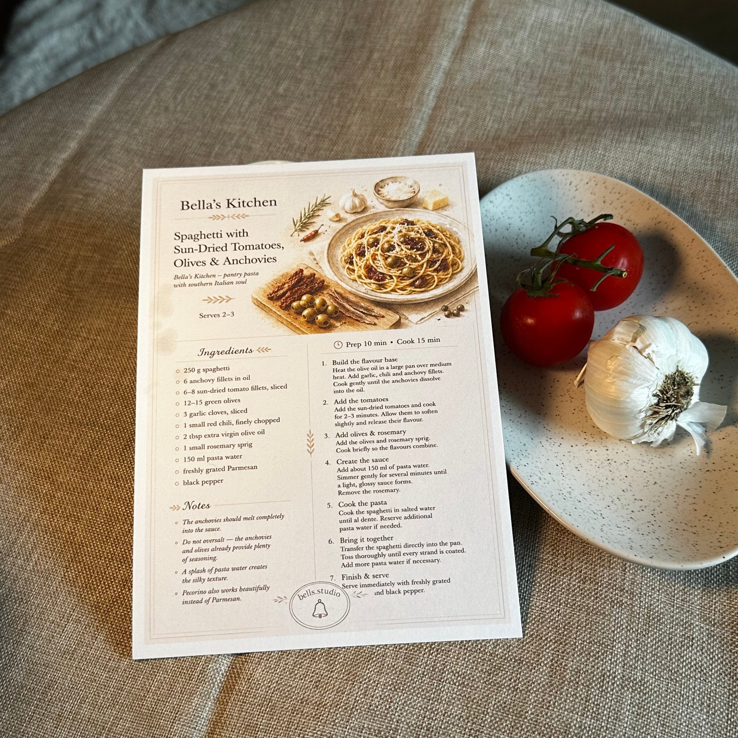 The Complete Pasta Edition - 12 Recipes Cards Only - Bella's Kitchen