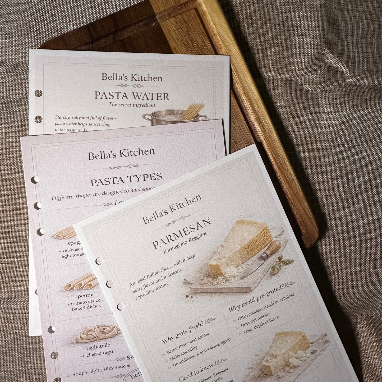 Pasta Basics Starter Set – 5 Cards Only | Bella's Kitchen
