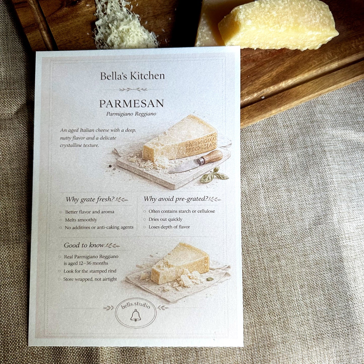 Parmesan Kitchen Card front – Bella's Kitchen Basic Card Series