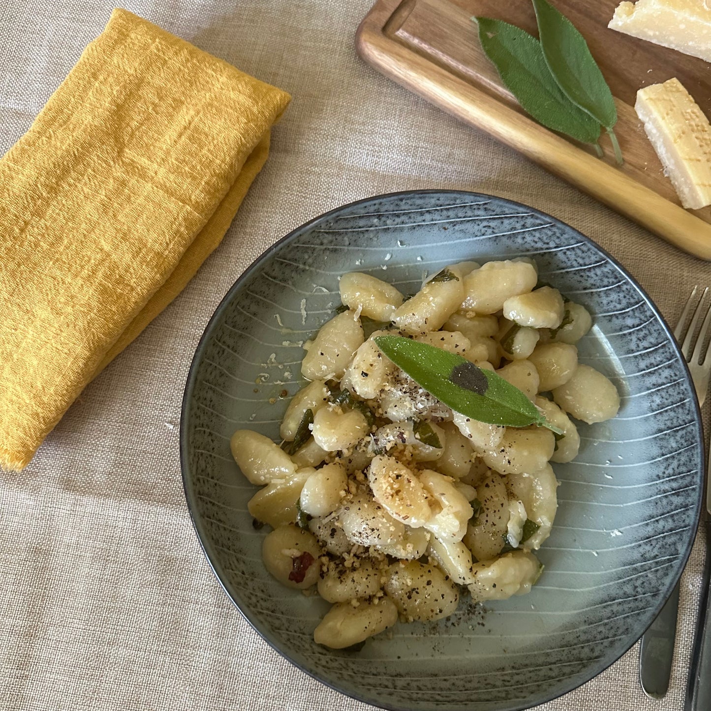 Gnocchi with Butter and Sage Recipe Card A5 | Italian Pasta Recipe – Bella's Kitchen