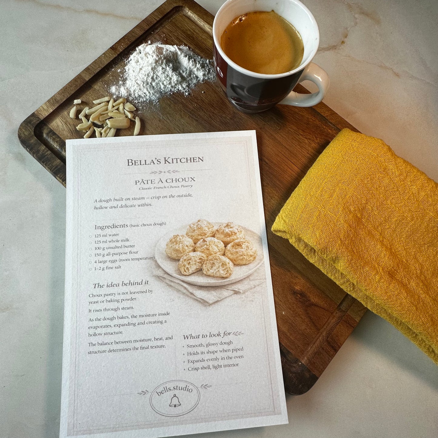 Pâte à Choux Kitchen Card A5 | Choux Pastry Baking Guide – Bella's Kitchen