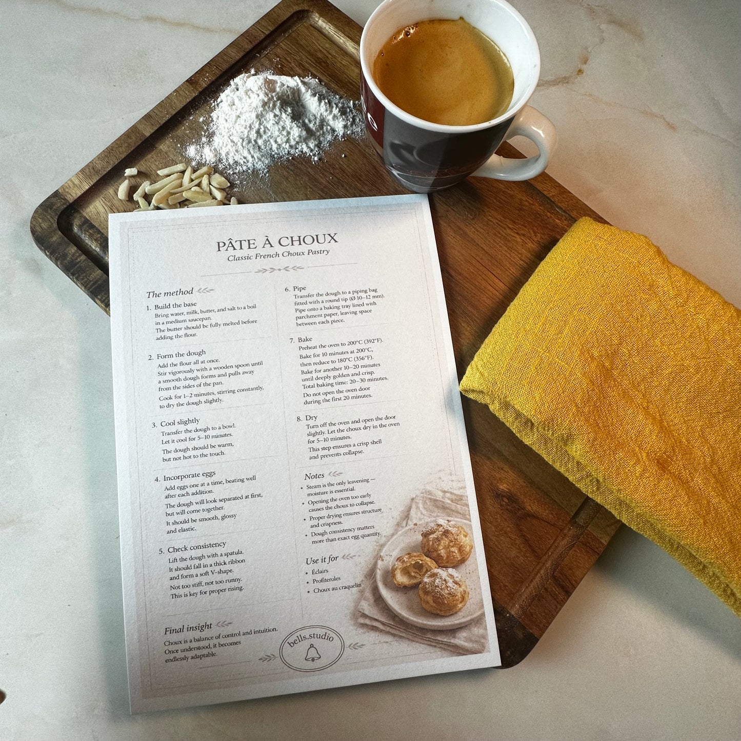 Pâte à Choux Kitchen Card A5 | Choux Pastry Baking Guide – Bella's Kitchen