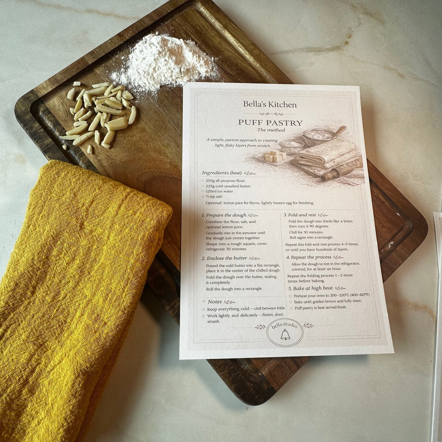 Puff Pastry Kitchen Card | How to Use & Bake with Puff Pastry A5 – Bella's Kitchen