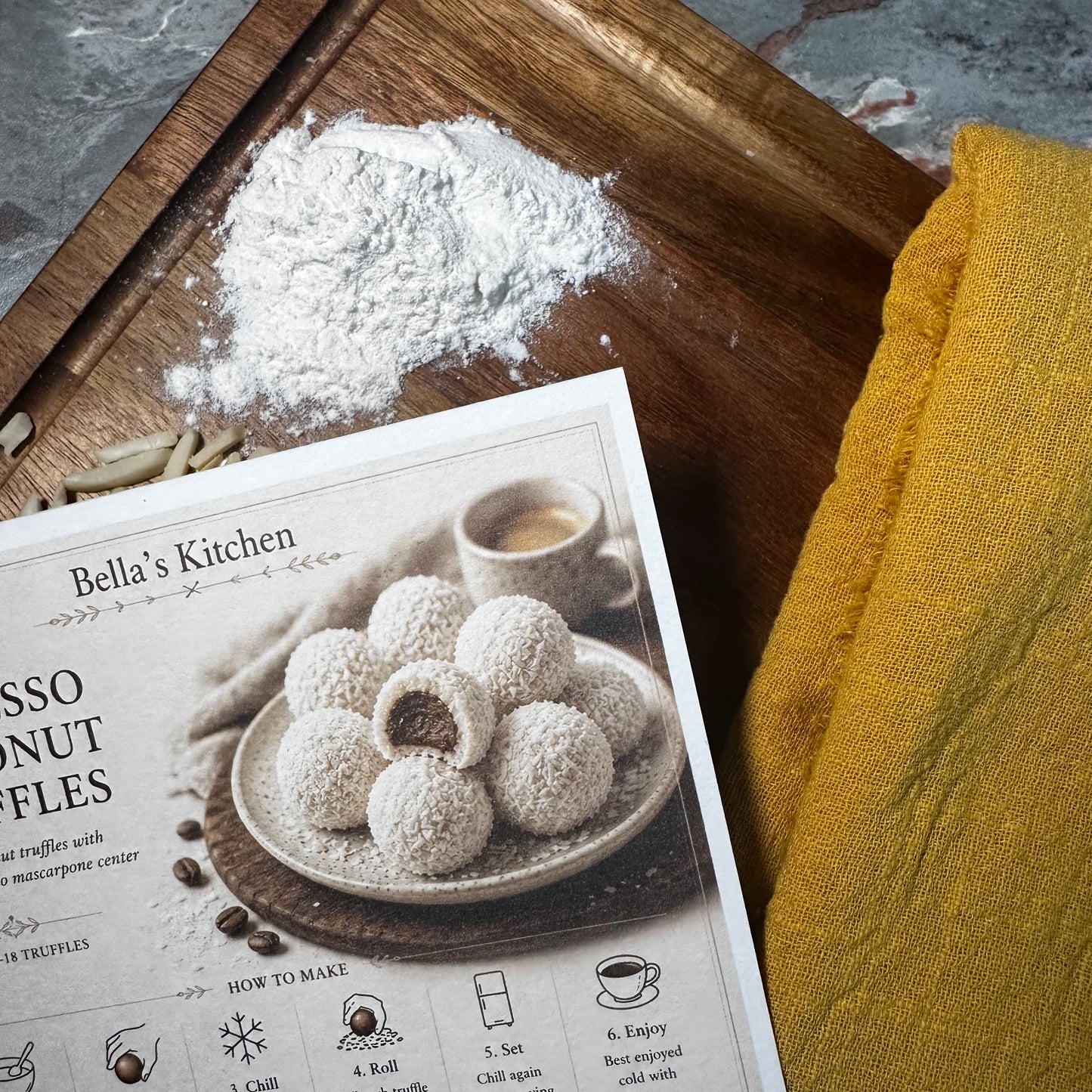 Espresso Coconut Truffles Card A5 | Truffles Guide – Bella's Kitchen