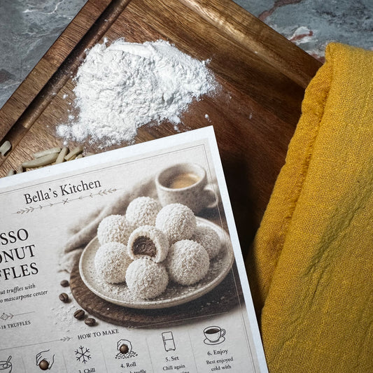 Espresso Coconut Truffles Card A5 | Truffles Guide – Bella's Kitchen