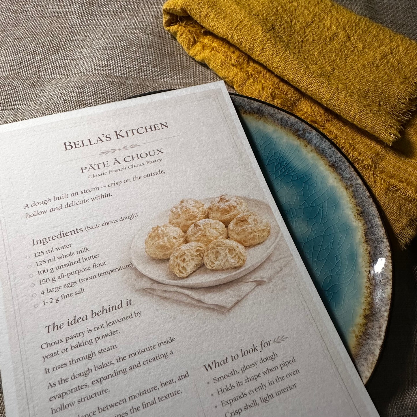 Pâte à Choux Kitchen Card A5 | Choux Pastry Baking Guide – Bella's Kitchen
