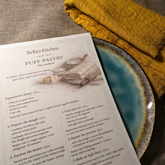 Puff Pastry Kitchen Card | How to Use & Bake with Puff Pastry A5 – Bella's Kitchen