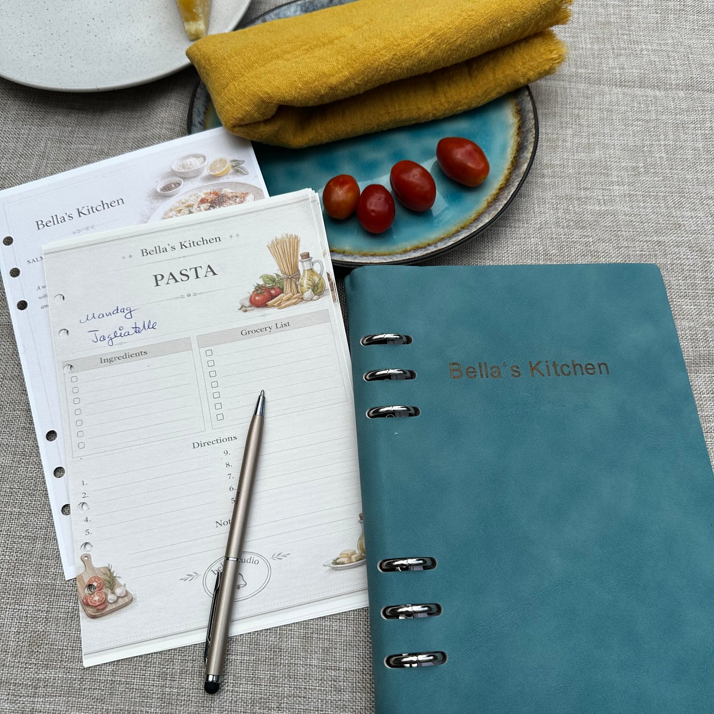 Pasta Starter Set A5 – Binder + 5 Kitchen Cards | Bella's Kitchen