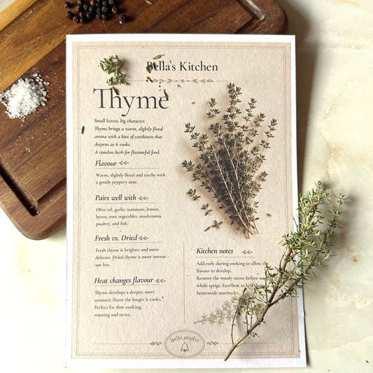 Thyme - Herbal Collection Card A5 | Italian Pasta Recipe – Bella's Kitchen