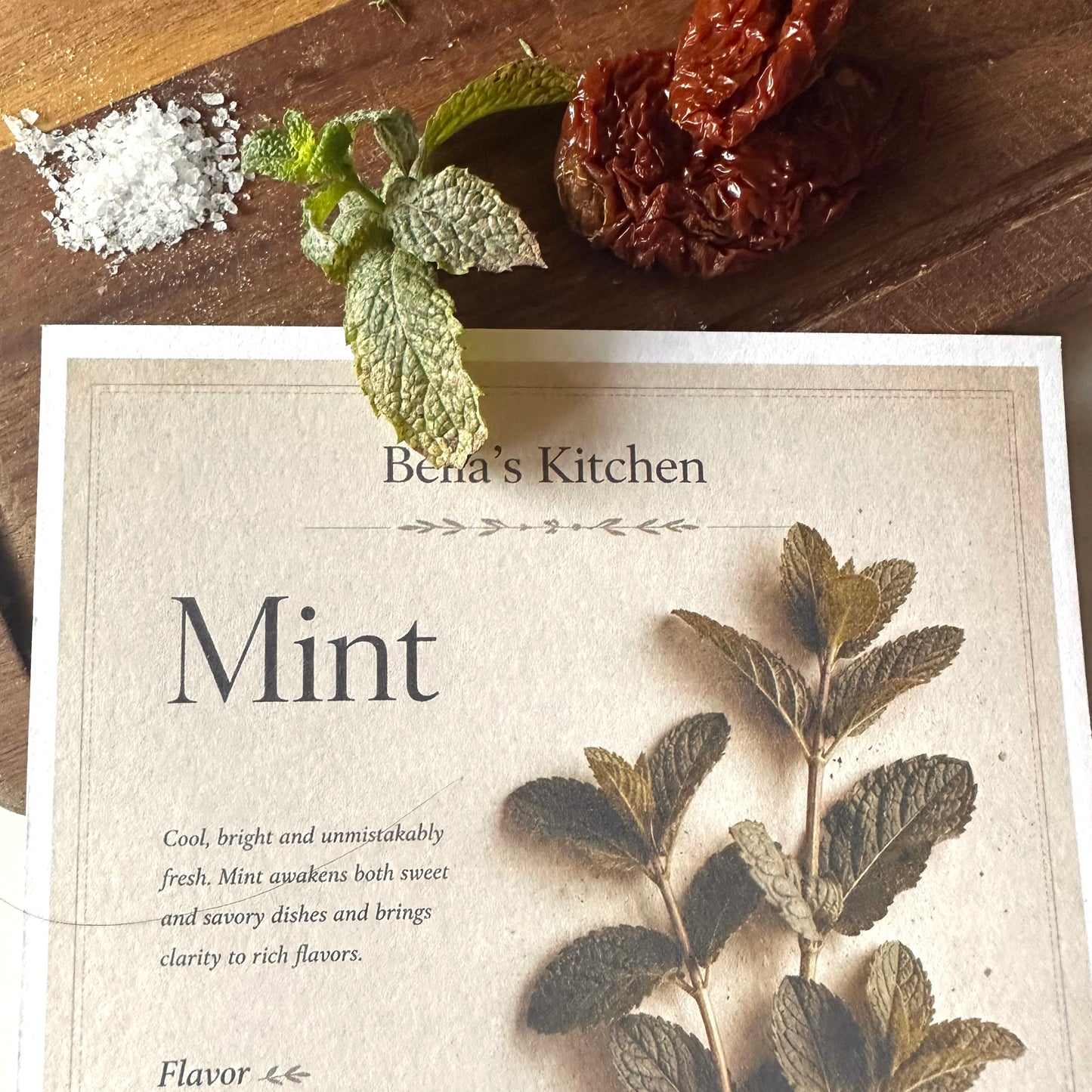 Mint - Herbal Collection Card A5 | Italian Pasta Recipe – Bella's Kitchen