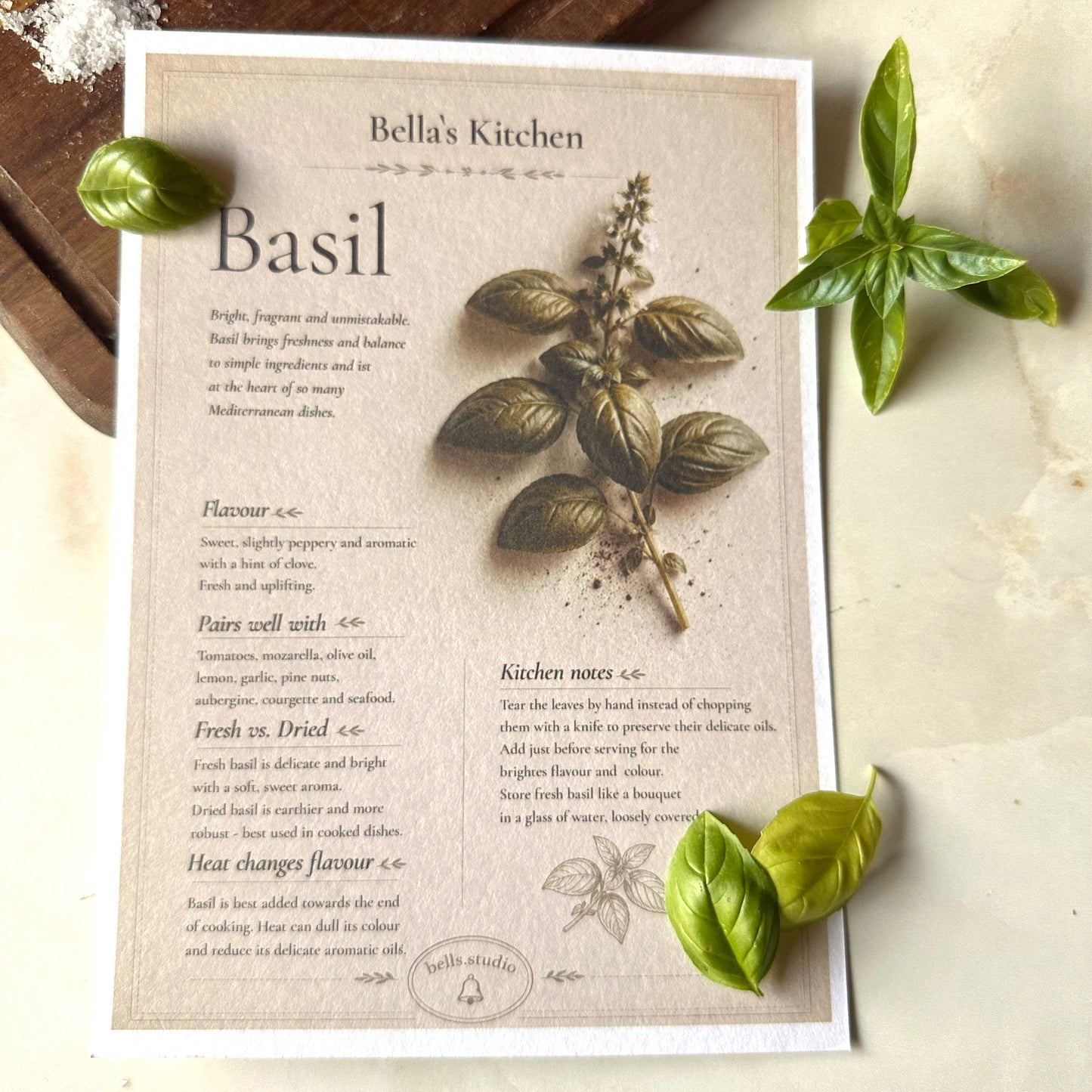 Basil - Herbal Collection Card A5 | Italian Pasta Recipe – Bella's Kitchen