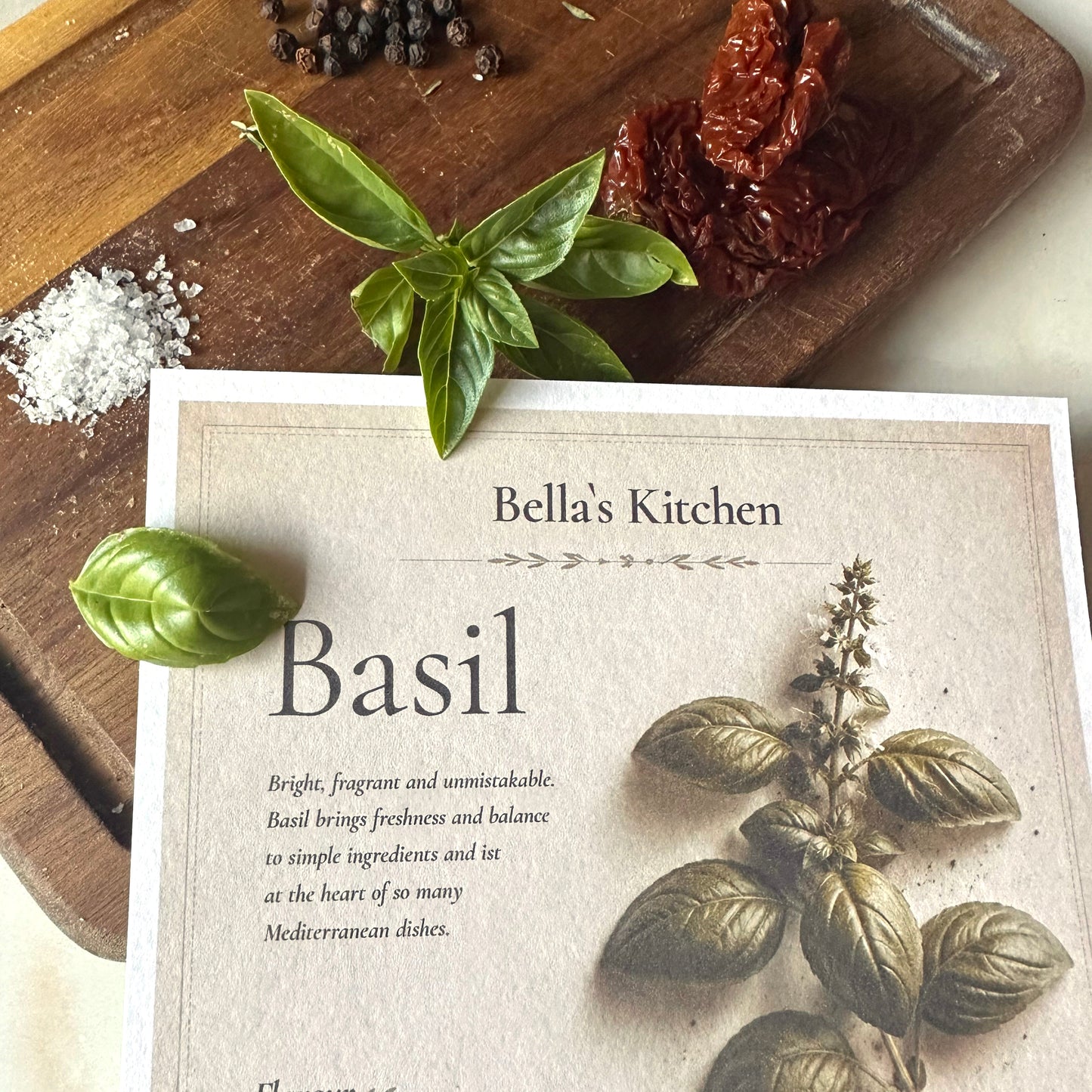 Basil - Herbal Collection Card A5 | Italian Pasta Recipe – Bella's Kitchen