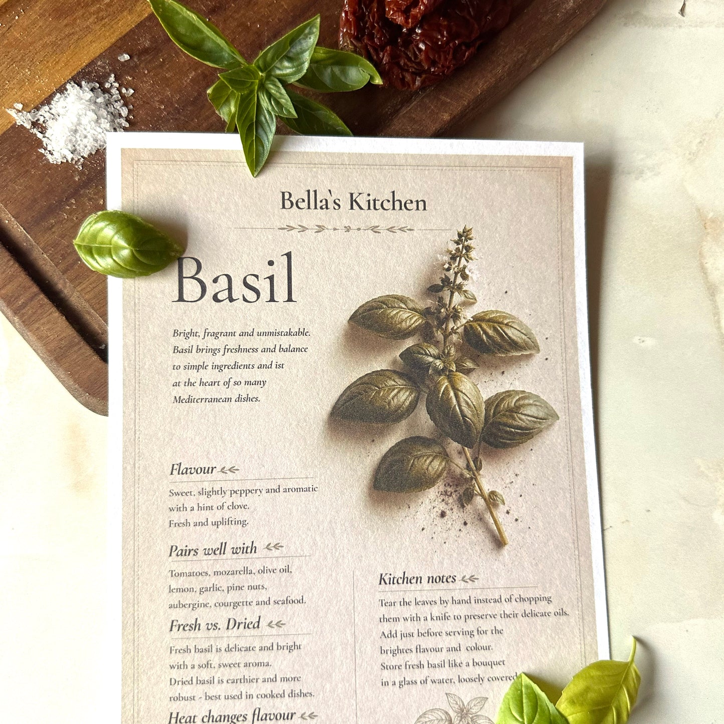 Basil - Herbal Collection Card A5 | Italian Pasta Recipe – Bella's Kitchen