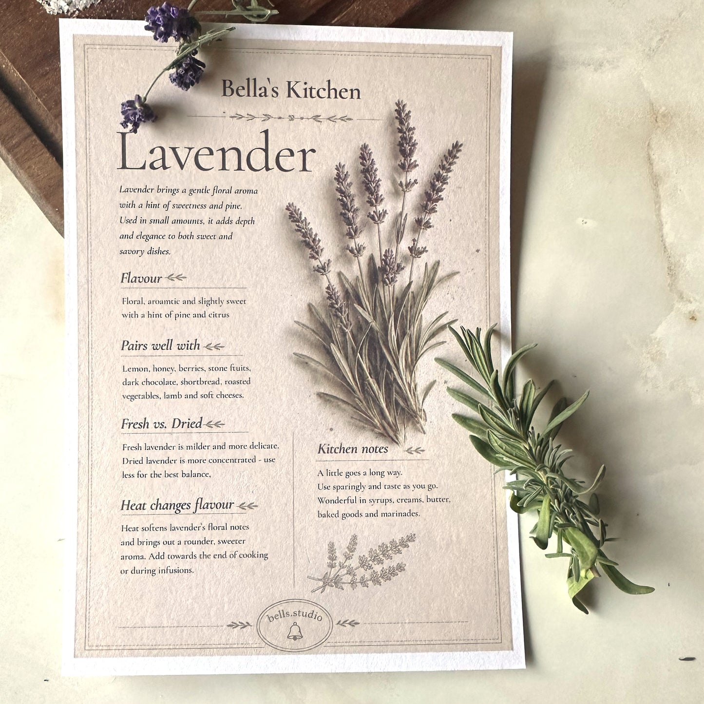 Lavender - Herbal Collection Card A5 | Italian Pasta Recipe – Bella's Kitchen