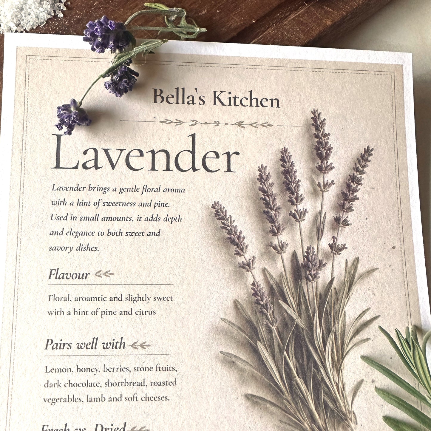 Lavender - Herbal Collection Card A5 | Italian Pasta Recipe – Bella's Kitchen