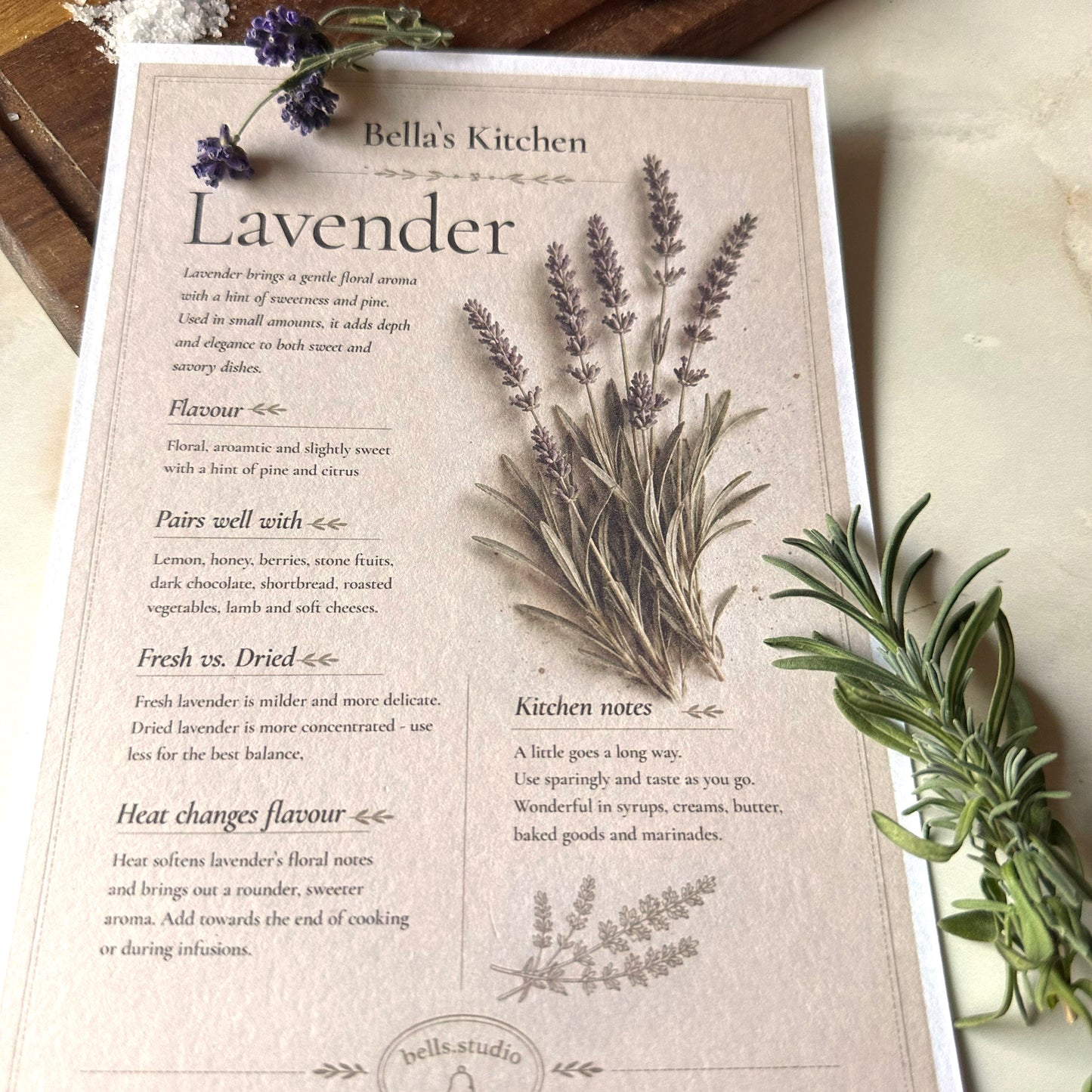 Lavender - Herbal Collection Card A5 | Italian Pasta Recipe – Bella's Kitchen