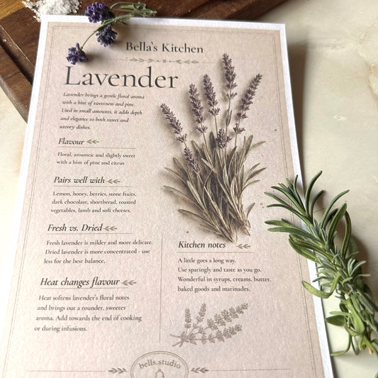 Lavender - Herbal Collection Card A5 | Italian Pasta Recipe – Bella's Kitchen