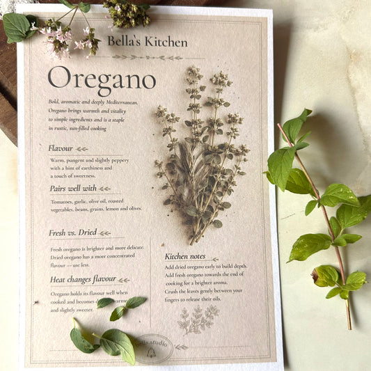 Oregano - Herbal Collection Card A5 | Italian Pasta Recipe – Bella's Kitchen