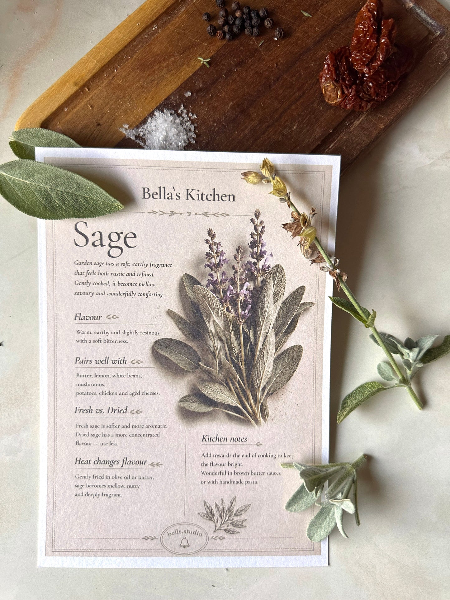 Sage - Herbal Collection Card A5 | Italian Pasta Recipe – Bella's Kitchen