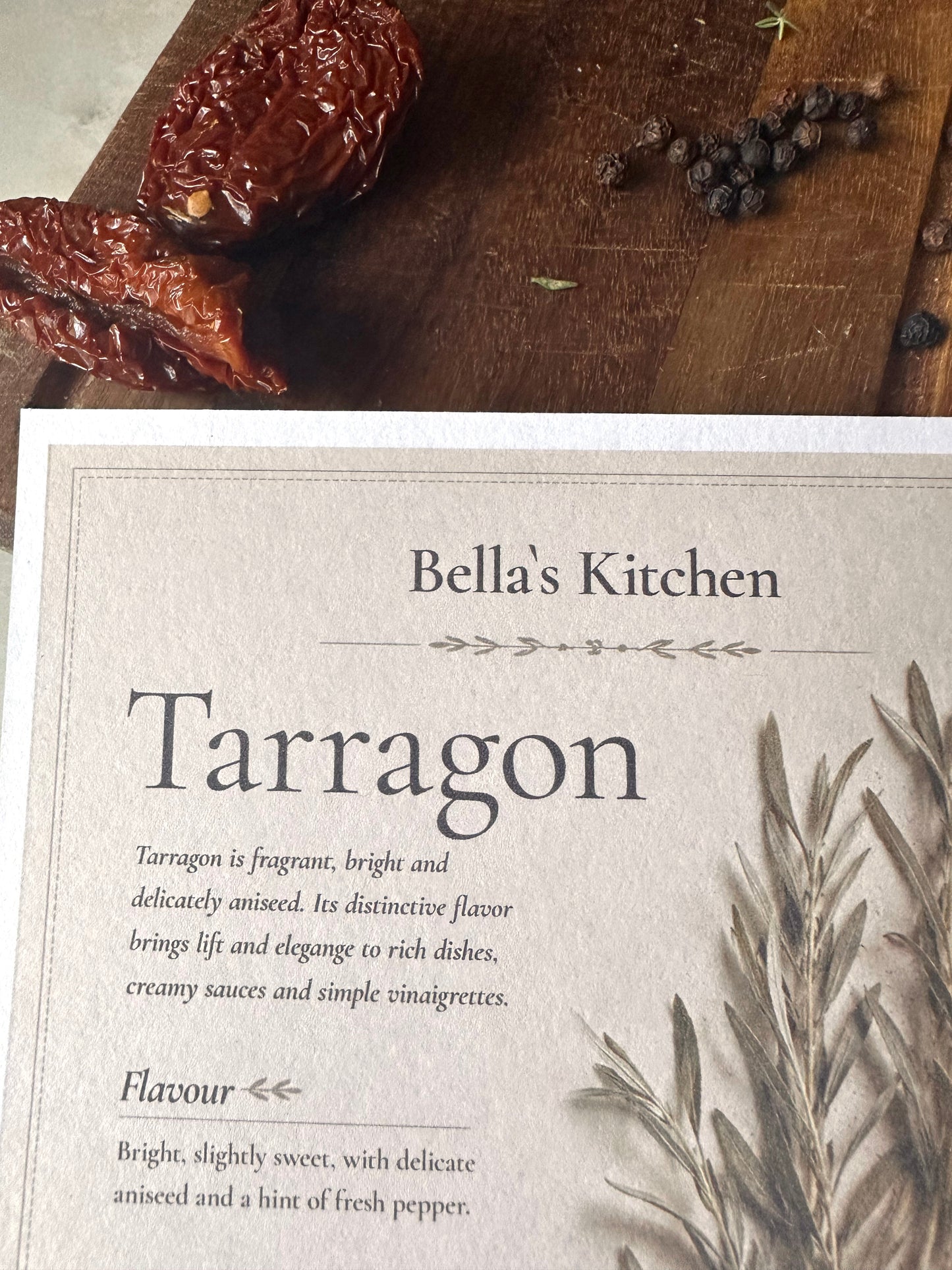 Tarragon - Herbal Collection Card A5 | Italian Pasta Recipe – Bella's Kitchen