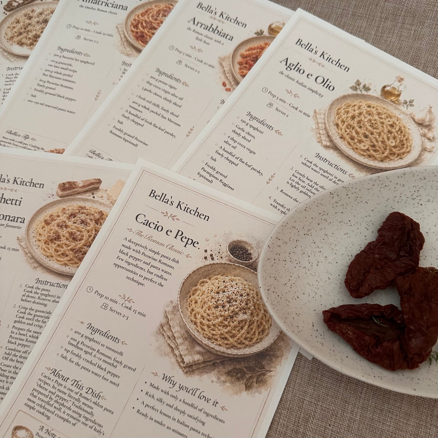 The Roman Classics Set - 6 Recipes Cards Only - Bella's Kitchen