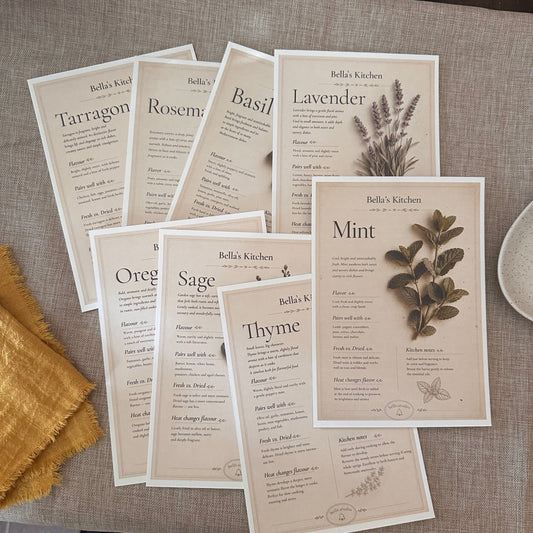 Herb Collection - 8 Recipes Cards Only - Bella's Kitchen
