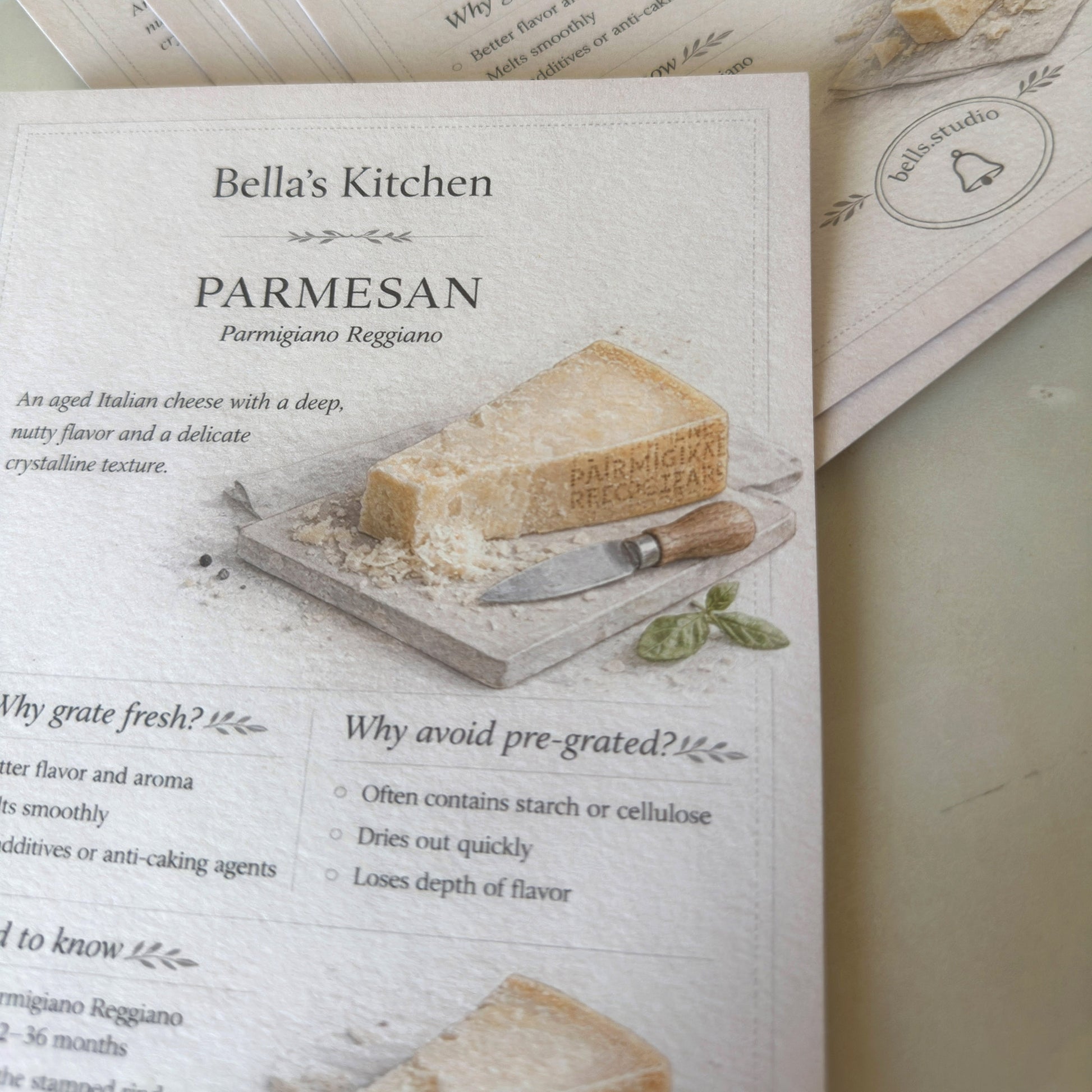 Parmesan Cooking Guide Card A5 double sided