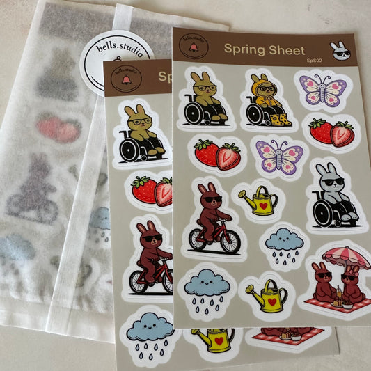 Cool Bunny - Spring Time Sticker Sheet 02